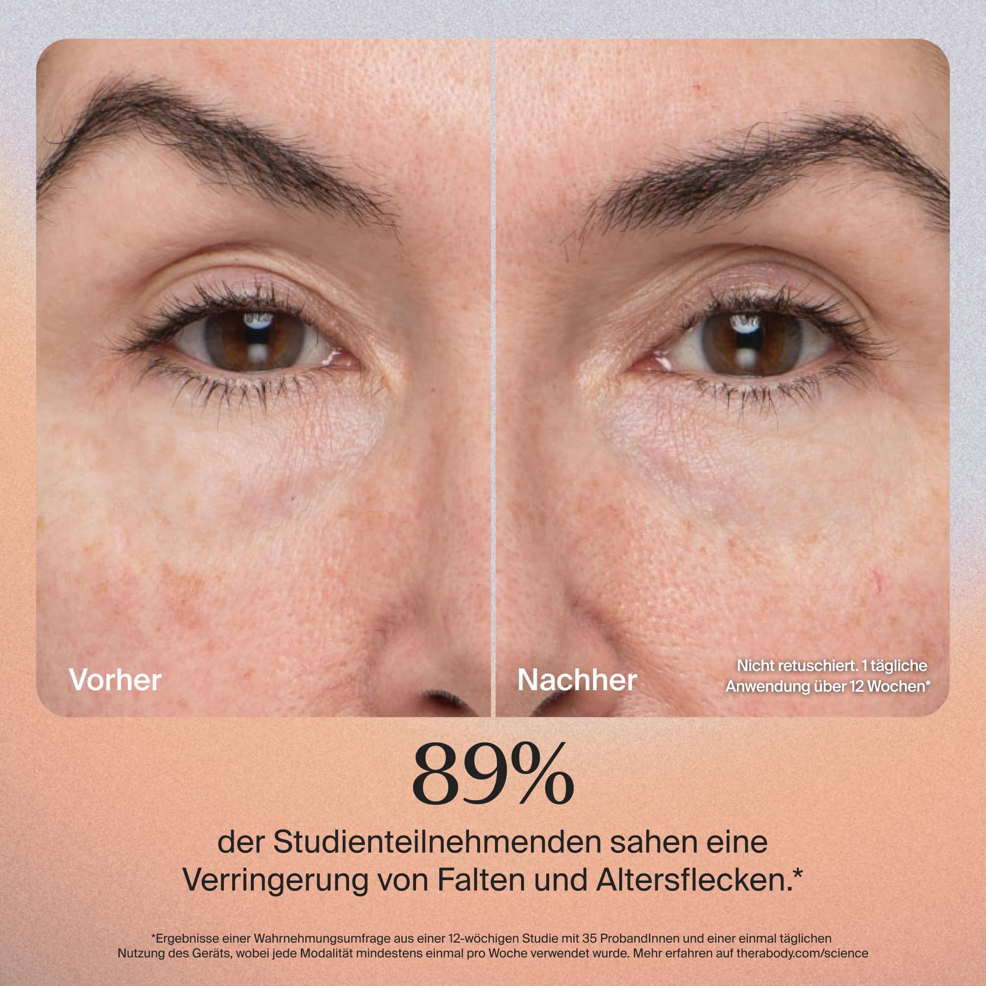 TheraFace PRO | 6-IN-1 Gesichtspflege perkussive Therapiemassage - Mikrostrom - Blaue & Rote LED von Therabody (Weiß)