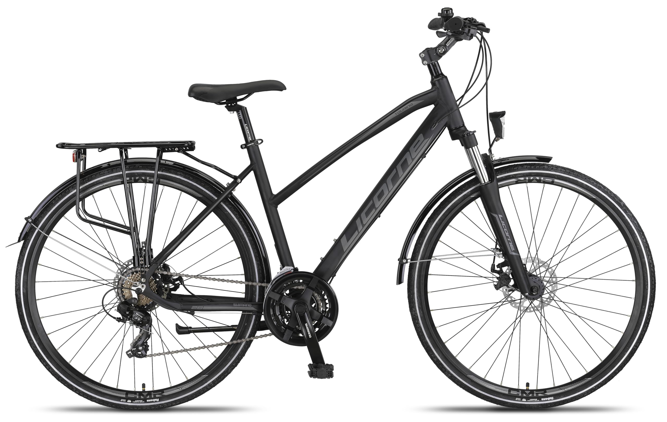 Licorne Bike Bicicleta de trekking Premium Touring en 28 pulgadas de aluminio con freno de disco para niños, niñas, mujeres y hombres – 21 velocidades – bicicleta de montaña – Crossbike