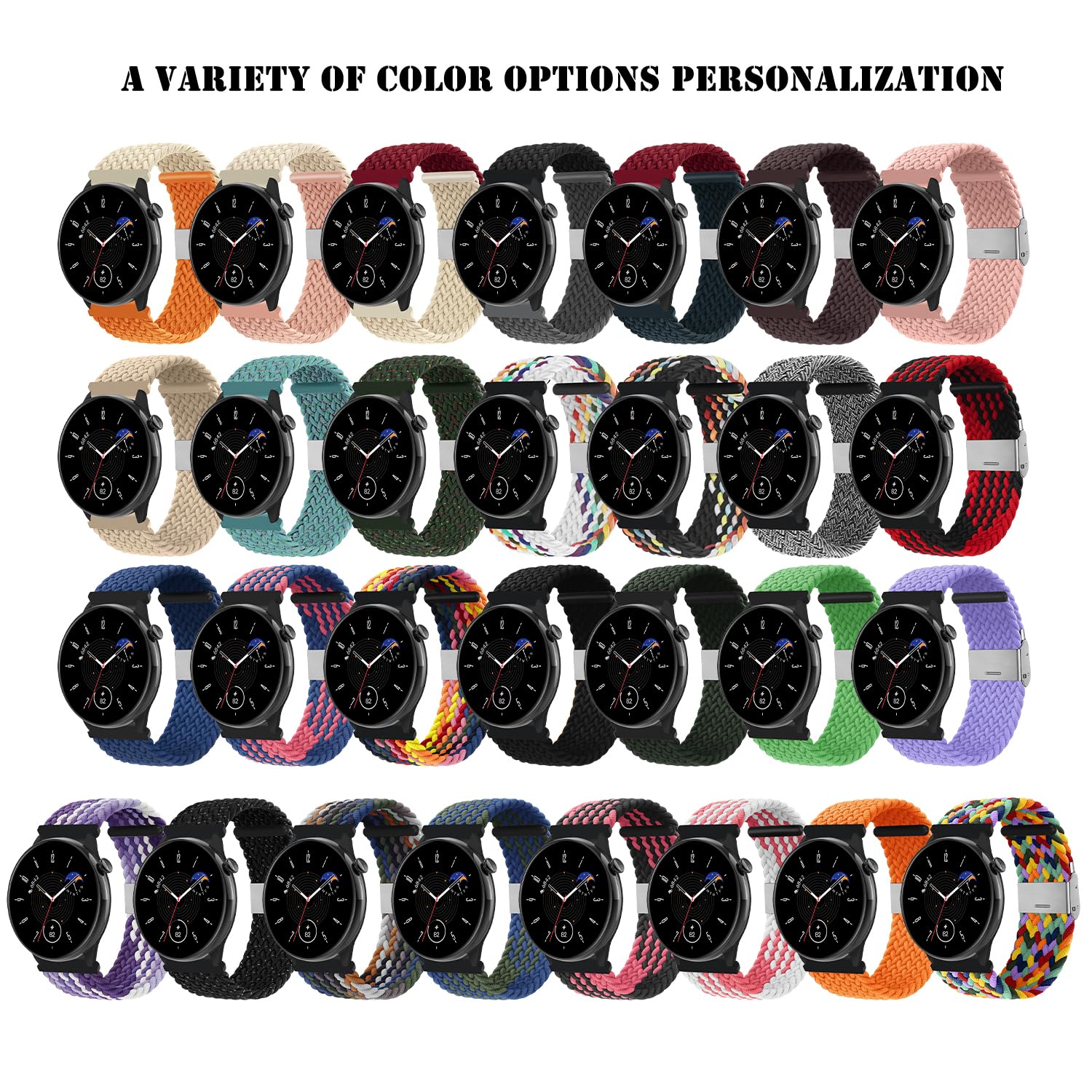 Cinturino 20mm In Nylon Intrecciato Per Amazfit GTS/GTR, Bip, Samsung Galaxy Watch, Garmin – Con Gancio A G, Arancione - 5