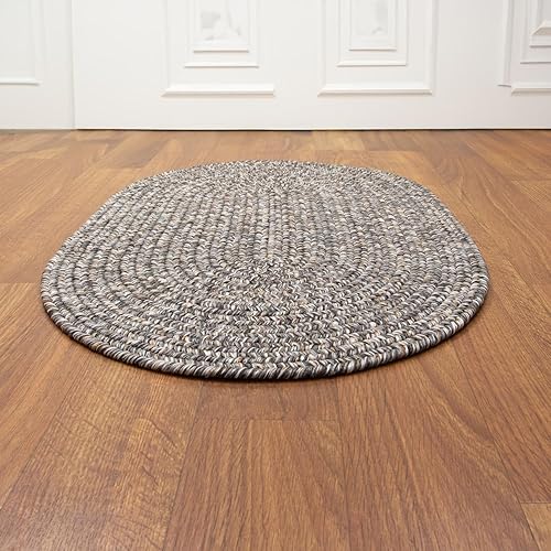 Super Area Rugs Rustic Farmhouse Living - Alfombra trenzada reversible para interiores y exteriores, fabricada en Estados Unidos, color gris,