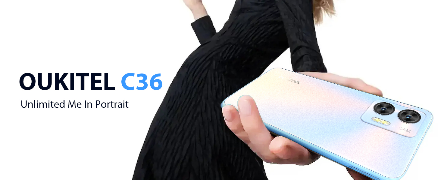 OUKITEL C36 Teléfono Móvil Libres 2024, 12GB+128GB/1TB, 6.56" Pantalla HD+90Hz, Android 13 5150mah Camara13mp Smartphone 4g Dual Sim