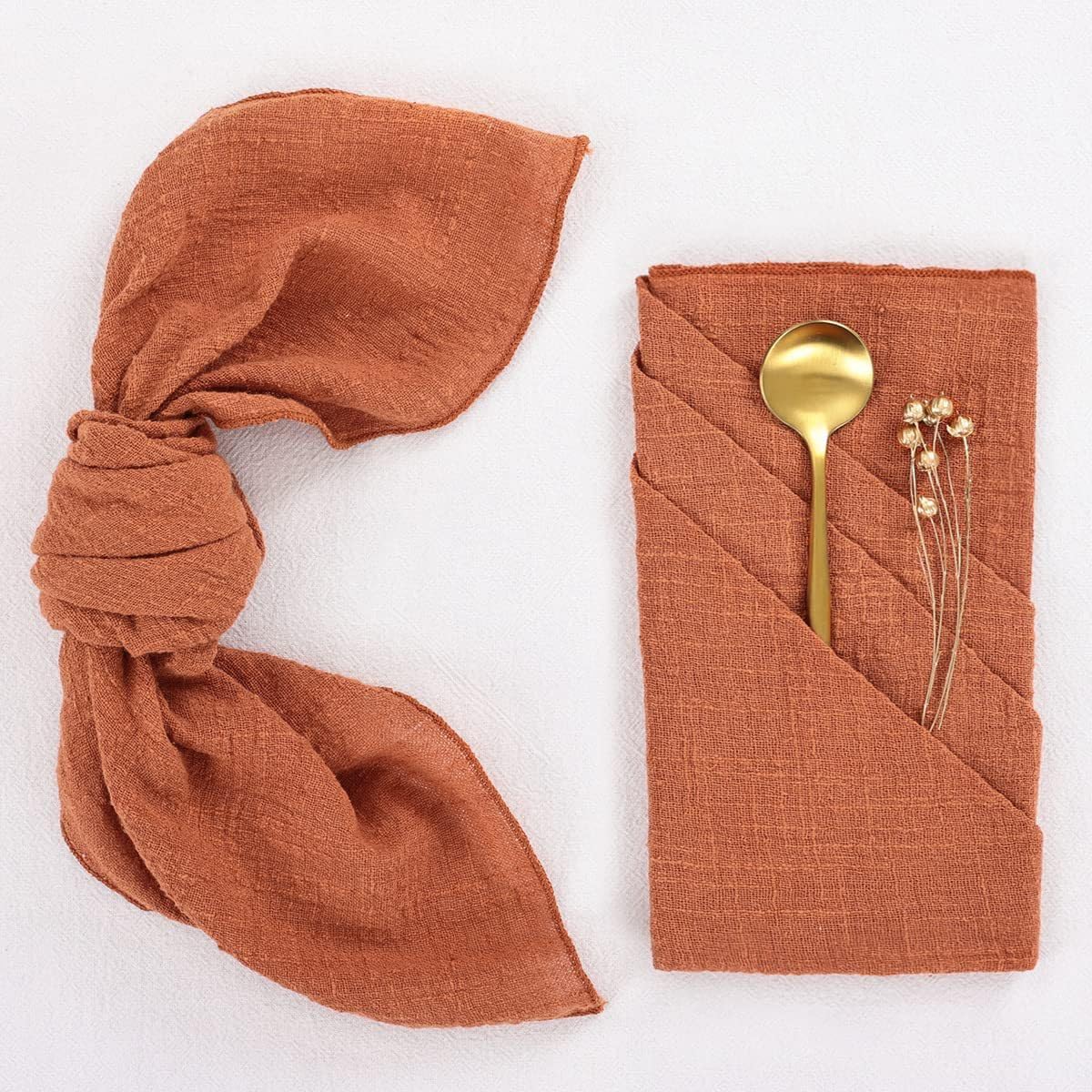 Servilletas de Tela, Juego de 24, 42 x 42 cm, Hechas de algodón Muselina, Lavables para mesas, servilletas de Boda para Fiestas, cumpleaños, cafeterías, restaurantes, cocinas - NAR