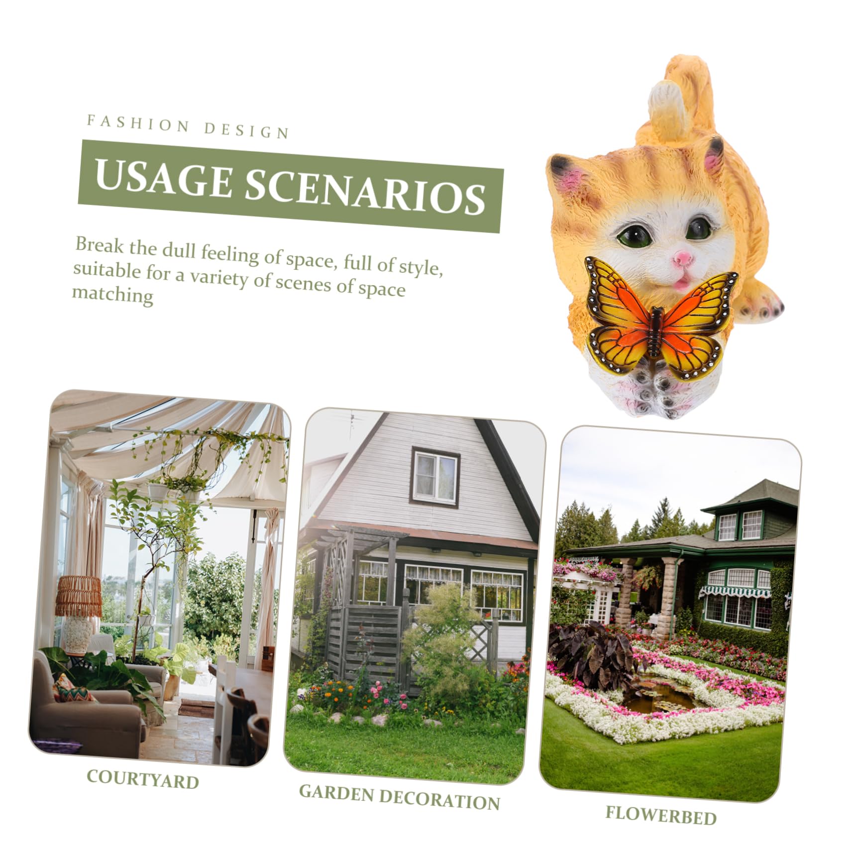 Gelbe Katzenfigur aus Kunstharz, Realistische Deko für Garten und Raum | Kompaktes Katzenmodell, Dekorativer Akzent für Sammler und Lehrkräfte, Detailreiche Form mit Feiner Ausarbeitung