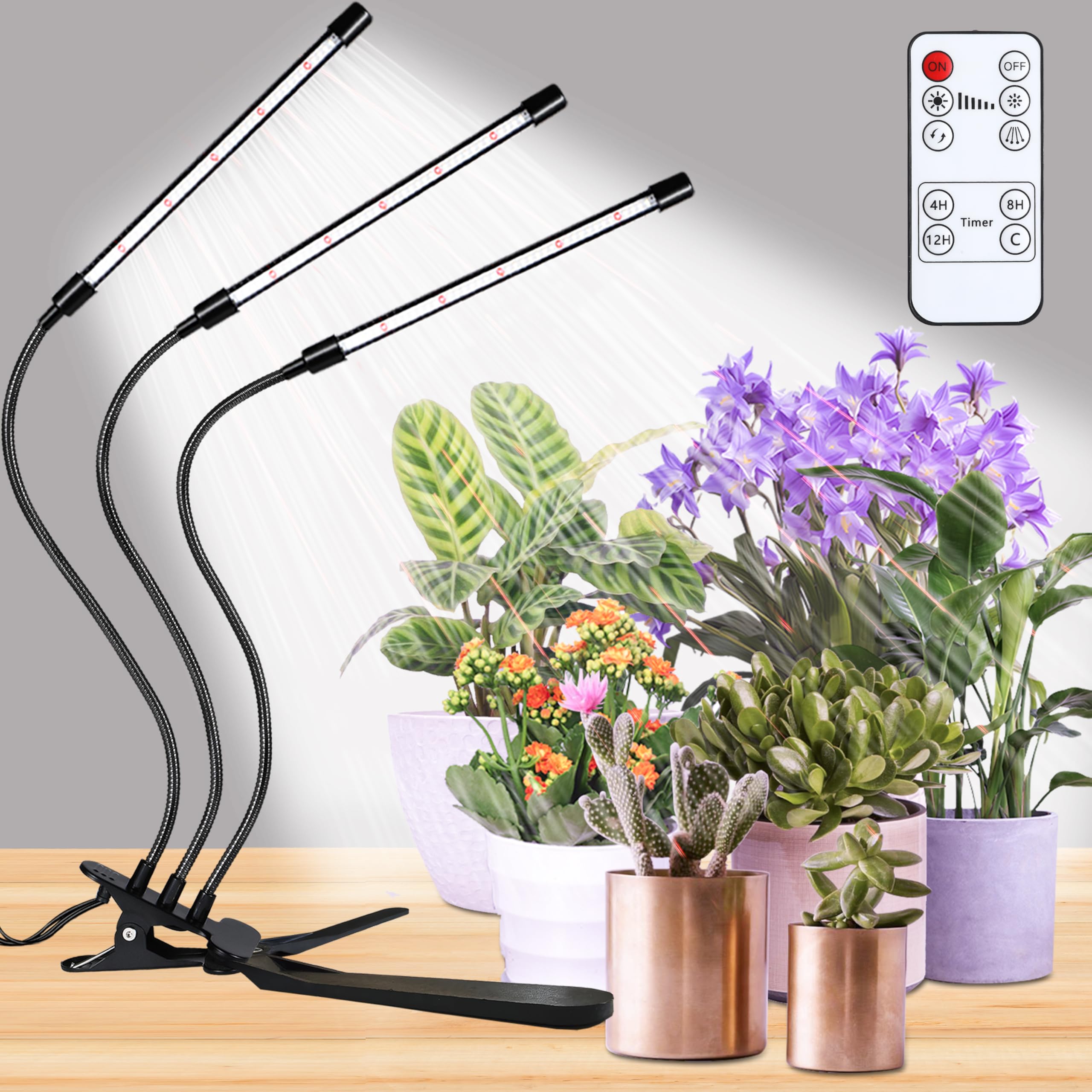 Amazon.co.jp: LEDクリップオン植物育成ライト、フレキシブル