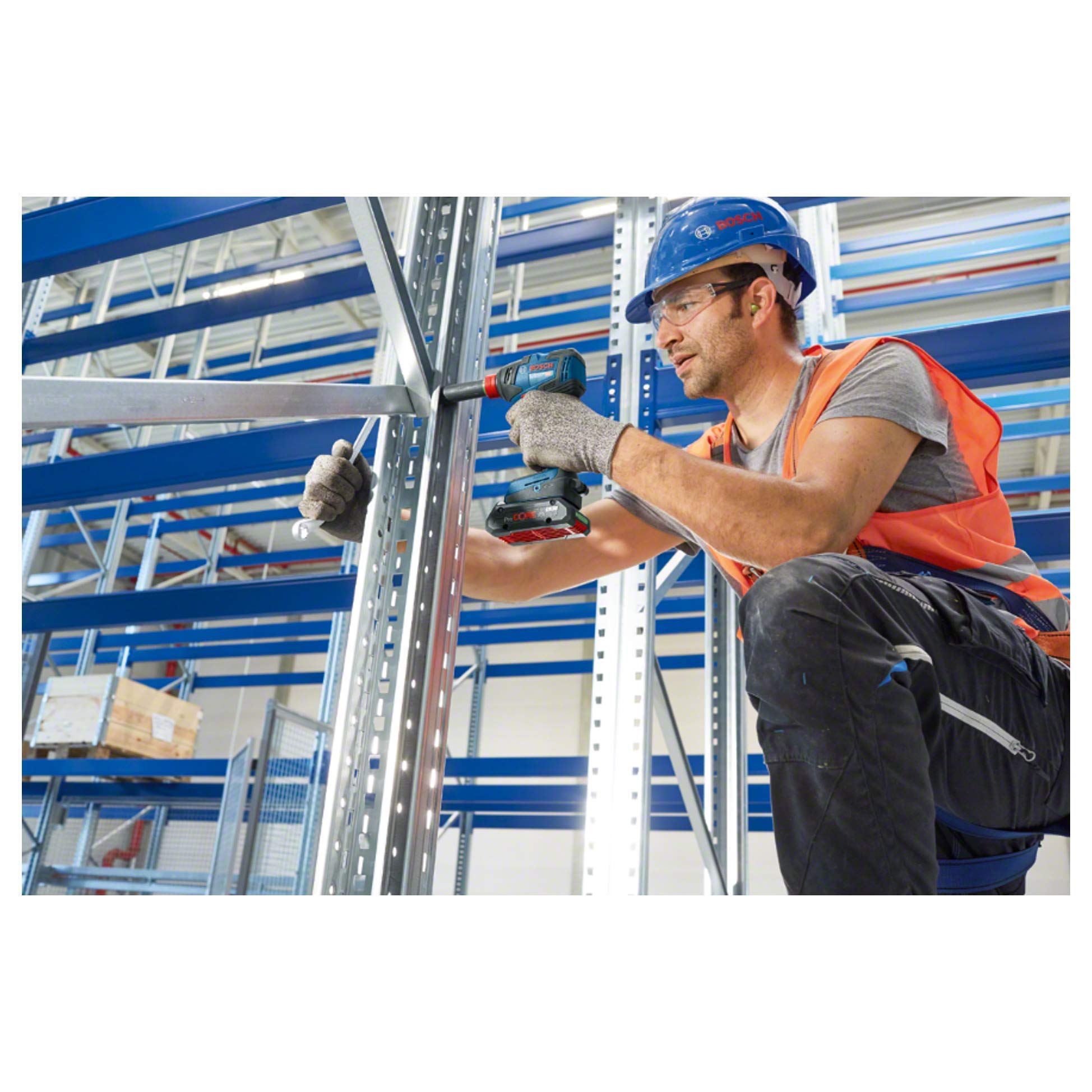 Bosch Professional 18V System boulonneuse sans-fil GDX 18V-200 C (couple maxi : 200 Nm, six pans creux 1/4" et carré mâle 1/2", Connect Ready, sans batterie ni chargeur, dans une L-BOXX)