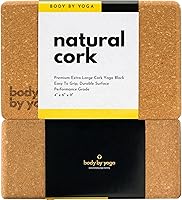 Vista 13 de Cork Yoga Blocks 2 Pack – High Density Non Slip with Select Cork Grain for Chip-Resistant Durability Extra Thick 4” for Support & Stability