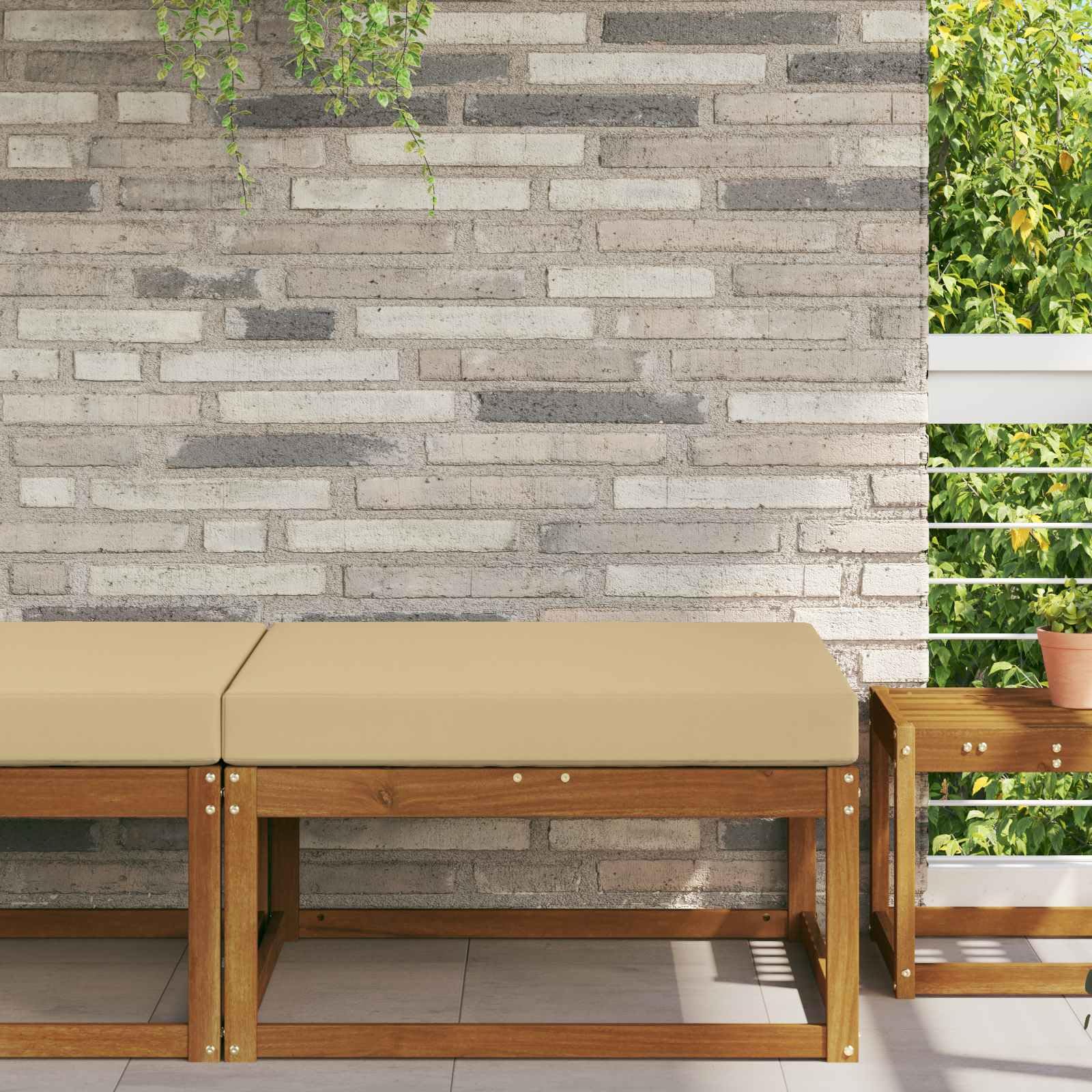 vidaXL Cuscino per divano da esterno Beige 80 x 80 x 8 cm Poliestere