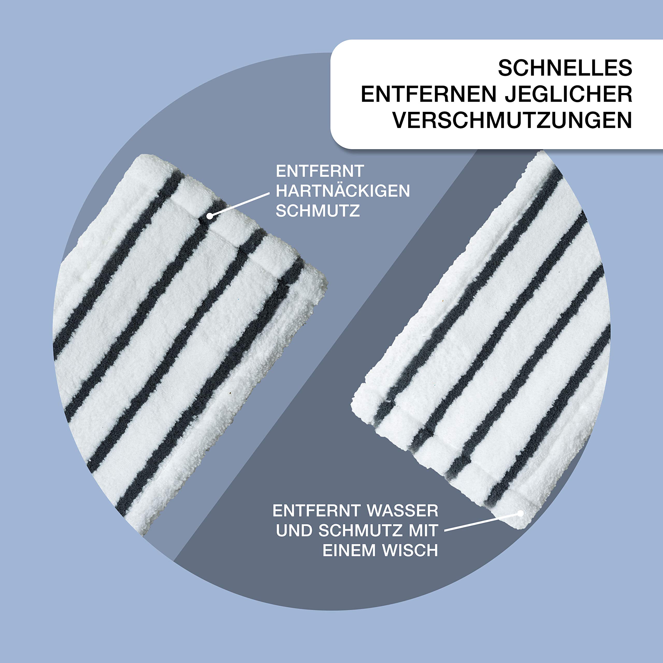 Putzen wie die Profis Bodenwischer-Set mit Teleskopstiel 170 cm Höhenverstellbar Wischmopp mit Magnetischer Halterung Mikrofaserbezug für Fliesen Parkett Laminat inkl. GlasRein