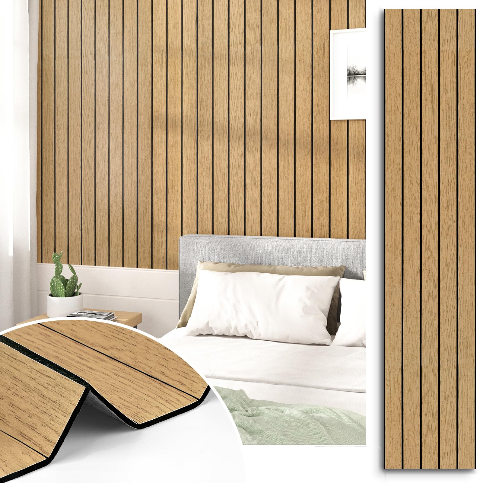 Panel de pared de listones de madera 3D para renovar paredes aburridas en rojo y marrón