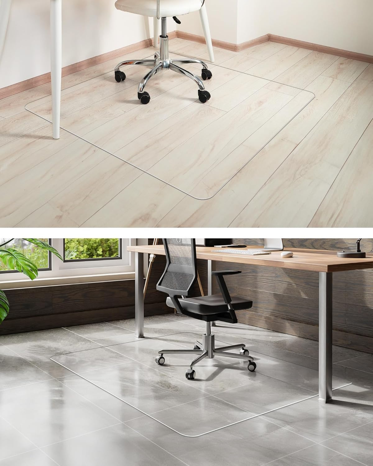 YSAGi Office Chair Mat for Hardwood Floor，48"X48" Non-Slip Computer Chair Mat，Desk Floor Mat，Easy Glide Office Floor Mats for Rolling Chairs， Clear Floor Mat for Office Home Chair