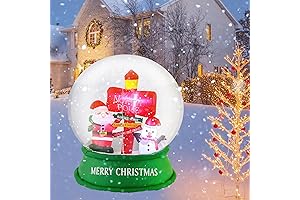 Tangkula 4.2 FT Christmas Inflatable Santa Claus Snow Globe