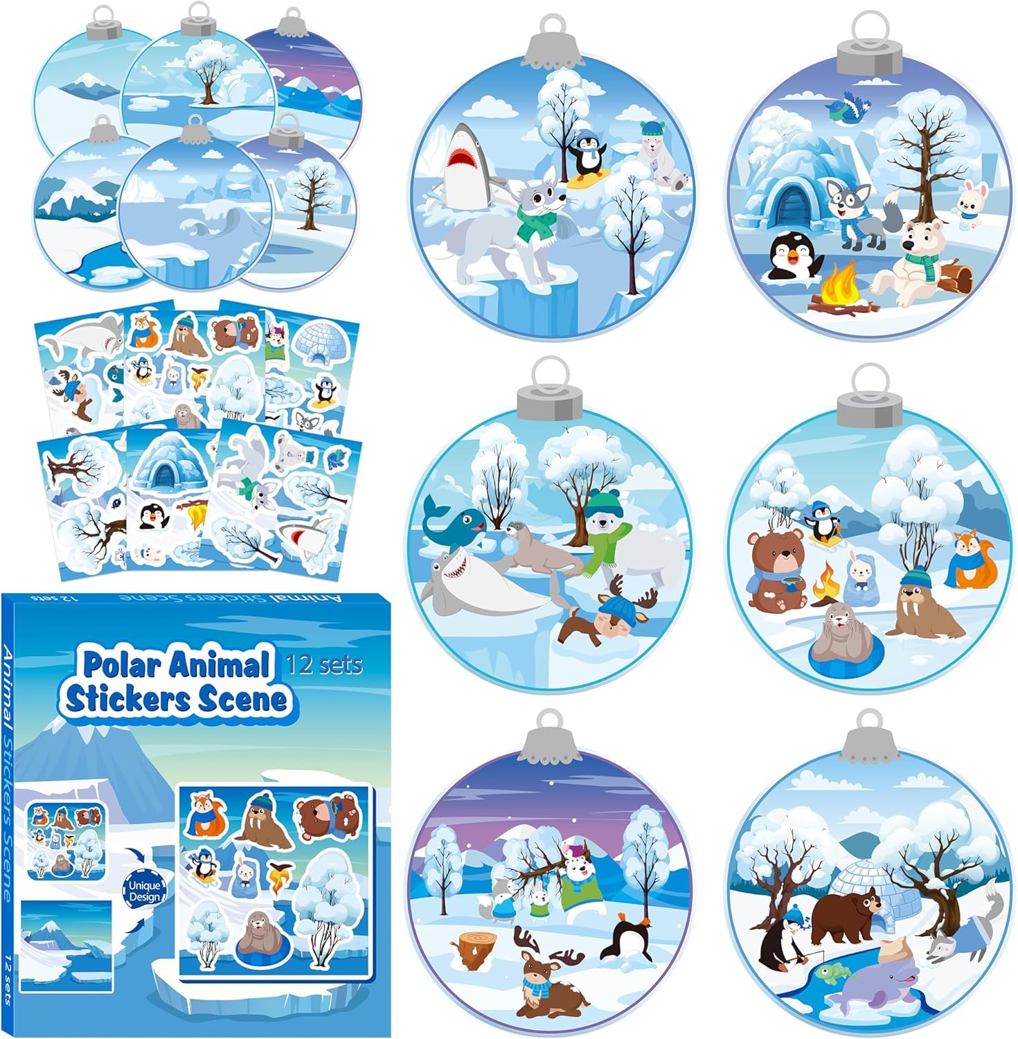 R HORSE Polar Animal Stickers Scene