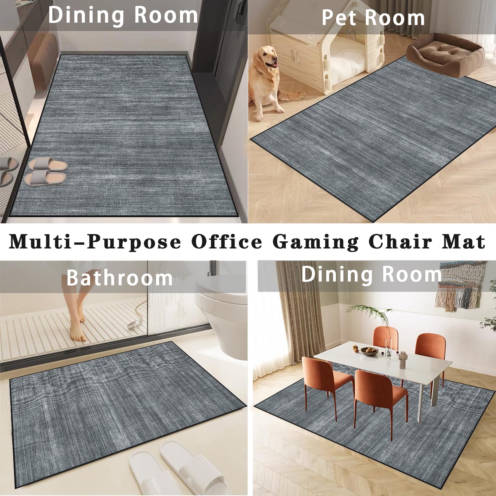 Bodenschutzmatte Gaming für Hartböden & Teppich Kratzfest rutschfest Gaming Stuhl Unterlage Stuhlunterlage Gaming Bodenmatte Bürostuhl Unterlage Computerstuhl Teppiche Stuhlmatten 140 x 160 cm