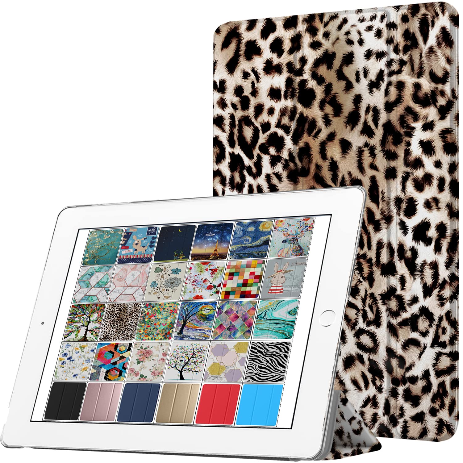 iPad 9.7 inch Old Model 4 3 2 Gen Case A1458 MD510HN/A MD513HN/A A1416 MC705HN/A MD328HN/A MD333HN/A MD336HN/A A1395 MC769HN/A MC954HN/A MC960HN/A MC979HN/A A1459 MD511HN/A MD512HN/A - Leopard