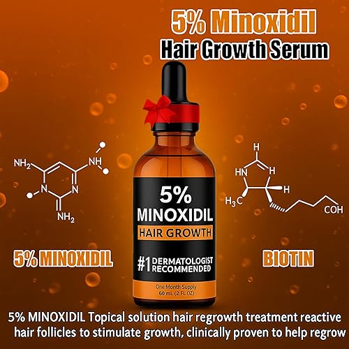 Miniatura 8 de Minoxidil para hombres 5% Tratamiento de crecimiento del cabello extra fuerte  Solución para crecimiento de barba, cuero cabelludo y pérdida de