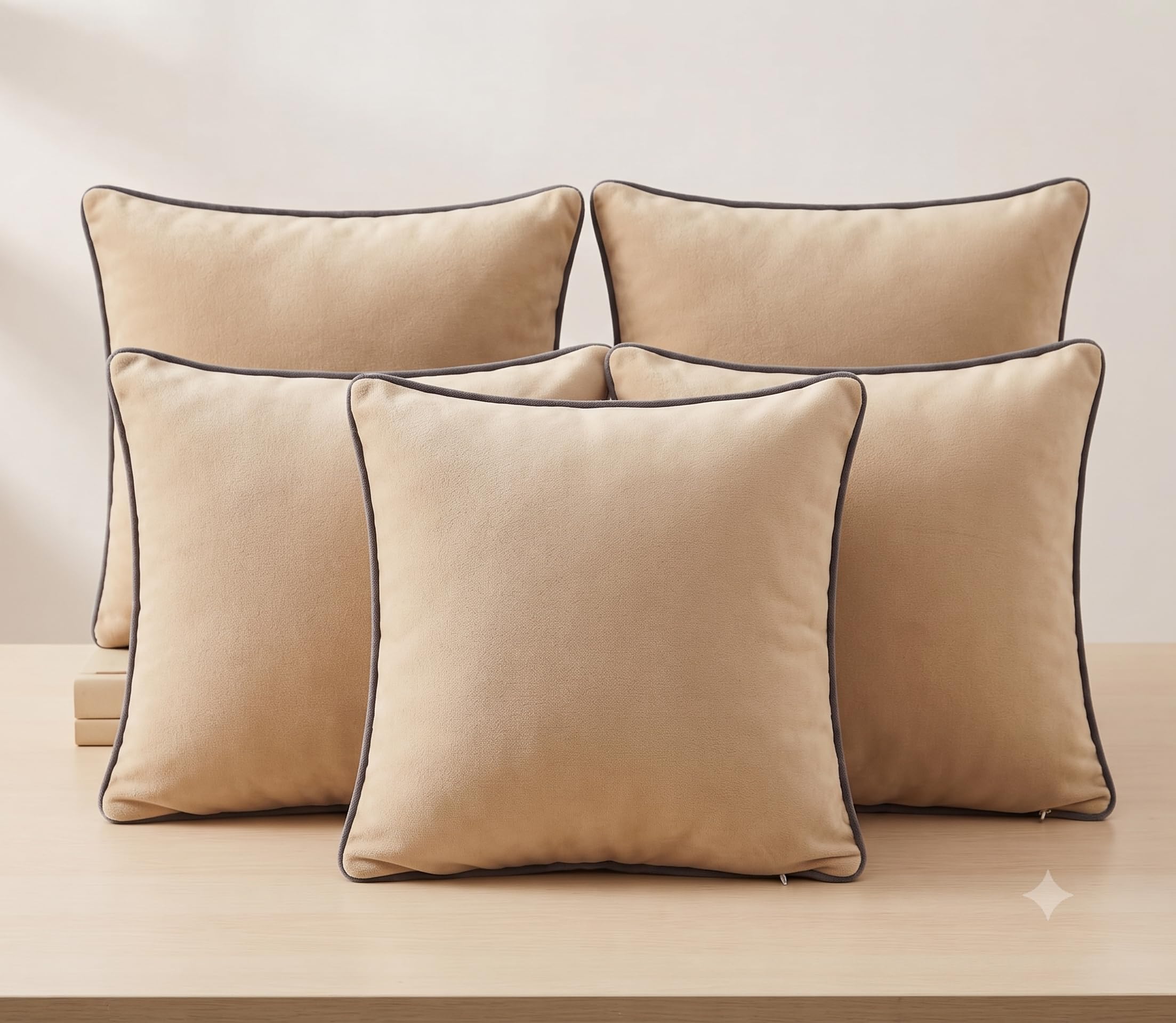 Velvet Cushion Covers Pack of 2 | 16 x 16 Inch Decorative Throw Pillow Covers | Soft & Durable Velvet Fabric | Hidden Zipper | Sofa, Living Room & Bedroom Decor-image-15