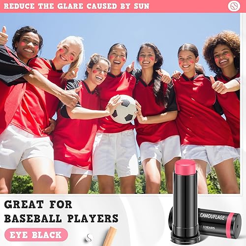 Miniatura 8 de Sweetude 12 piezas de palo de fútbol, palo de ojos deportivos, pintura facial deportiva para béisbol, sóftbol, estadio, atletas, Halloween, cosplay,