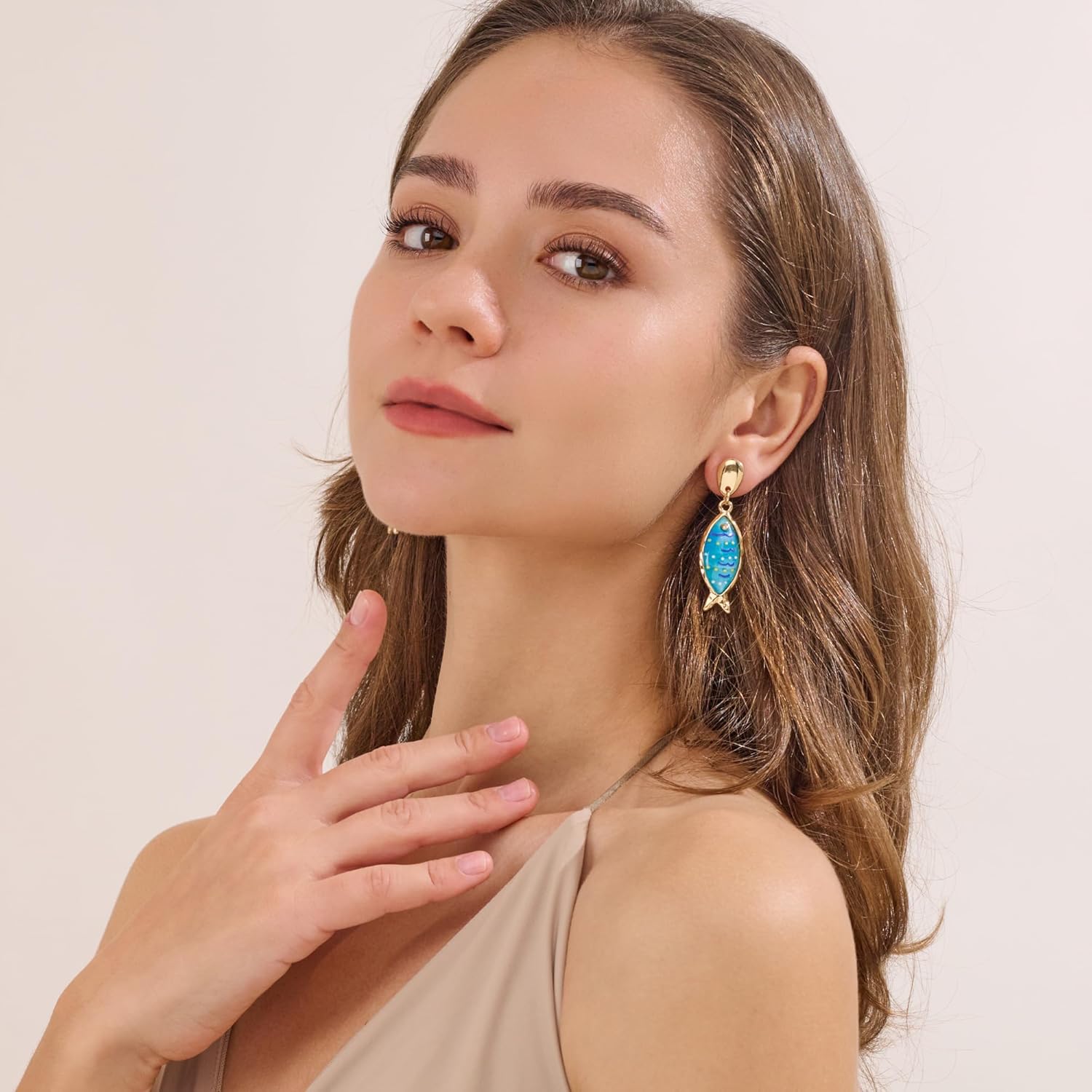 MUYAN Blue Boho Fish Earring for Women Acrylic Gold Fish Dangle Earrings Summer Vacation Beach Accessories - Image 7