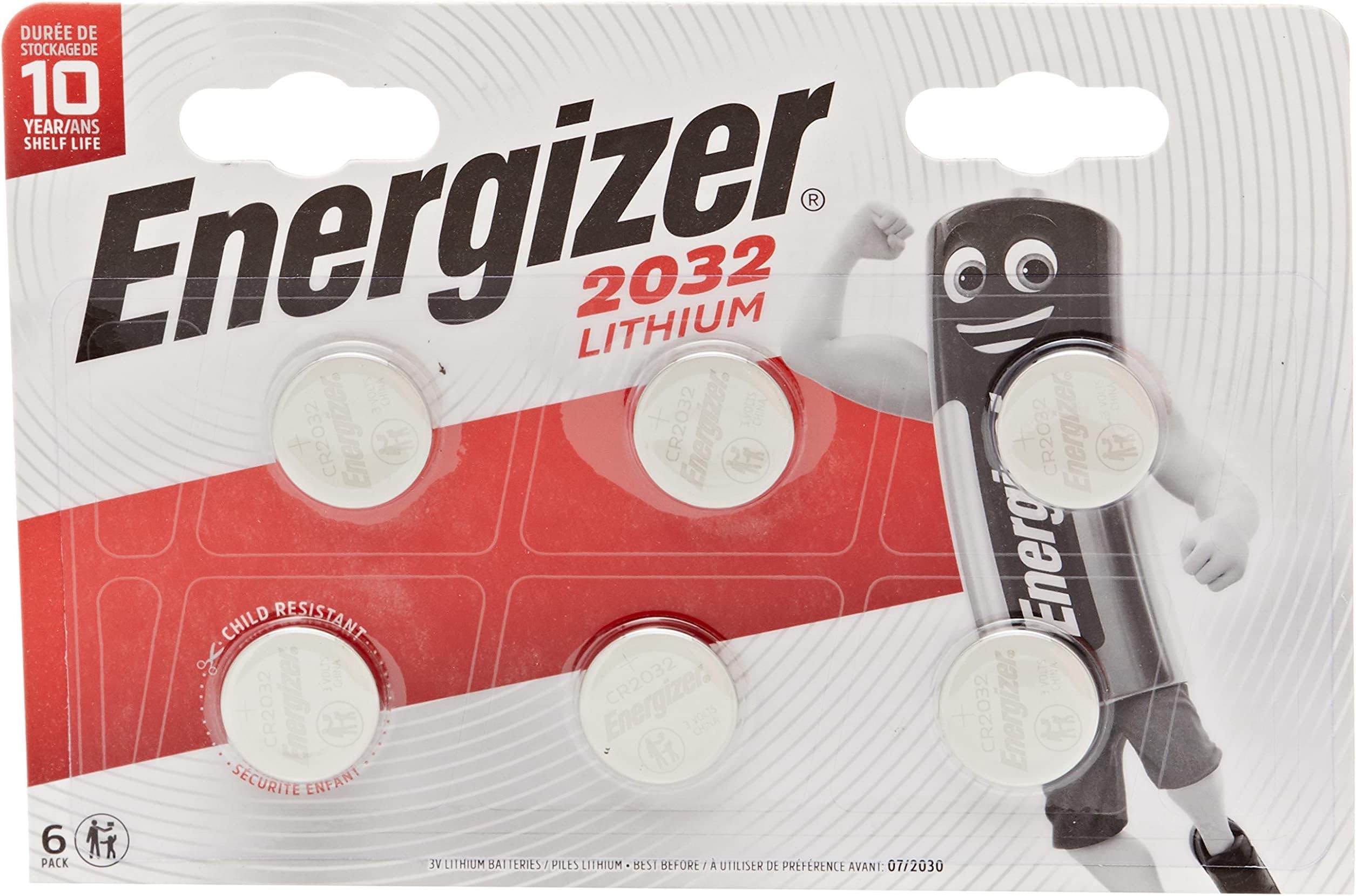 Energizer 3 Volt Lithium CR2032 Batteries - Pack of 6