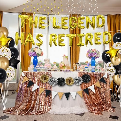 Miniatura 5 de Decoraciones de fiesta de jubilación para mujeres, decoraciones de feliz jubilación para hombres, globos de jubilación, globos de la leyenda ha