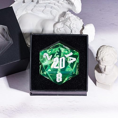 Miniatura 2 de Dados individuales D20 de 2.165 in, dados DND de 20 caras, dados gigantes D20 D20 D&D poliédricos grandes D20 para Calabozos y Dragones, RPG, juegos