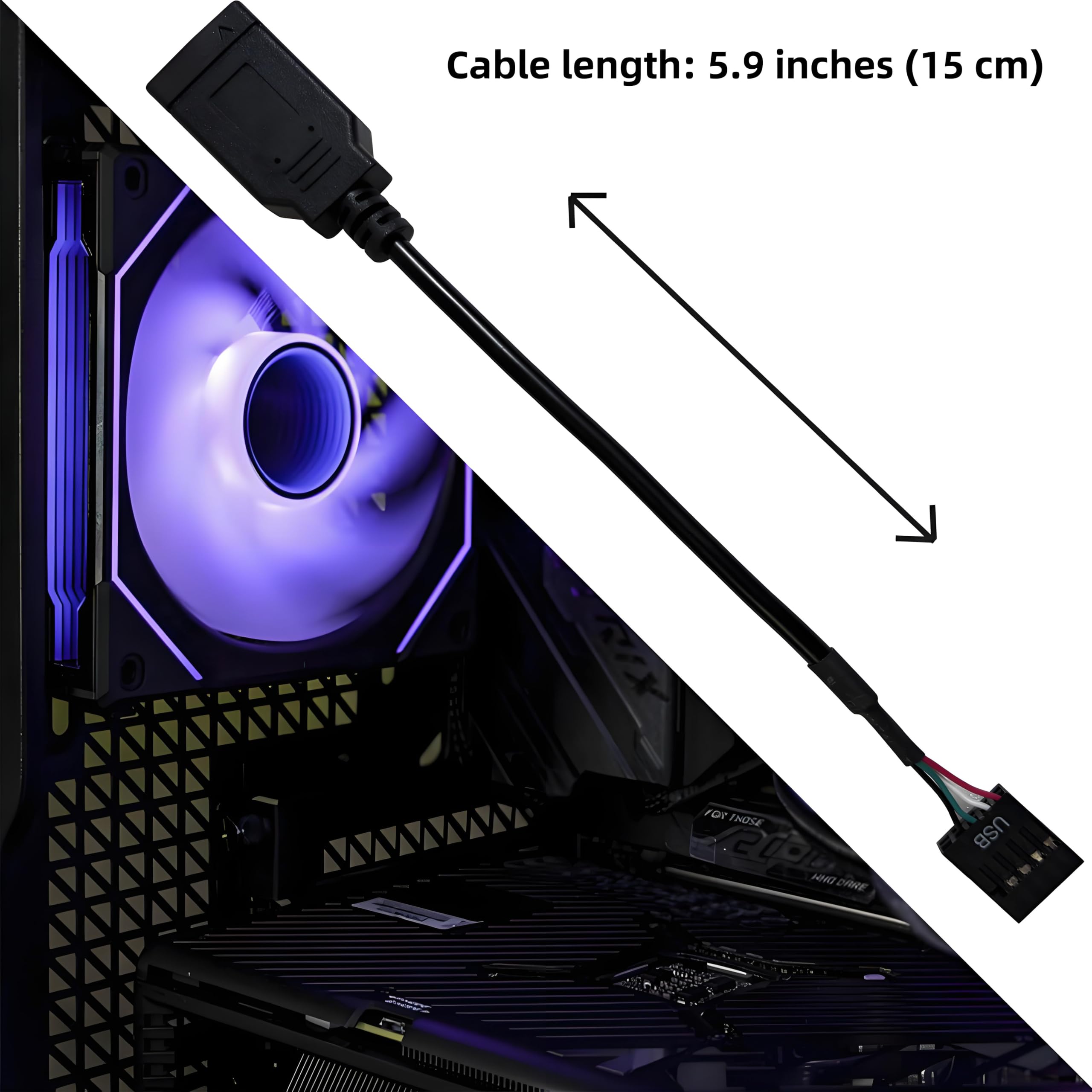 Płyta główna USB 2.0 na USB C 3.2 Gen 1 adapter nagłówka (pojedyncza głowica)