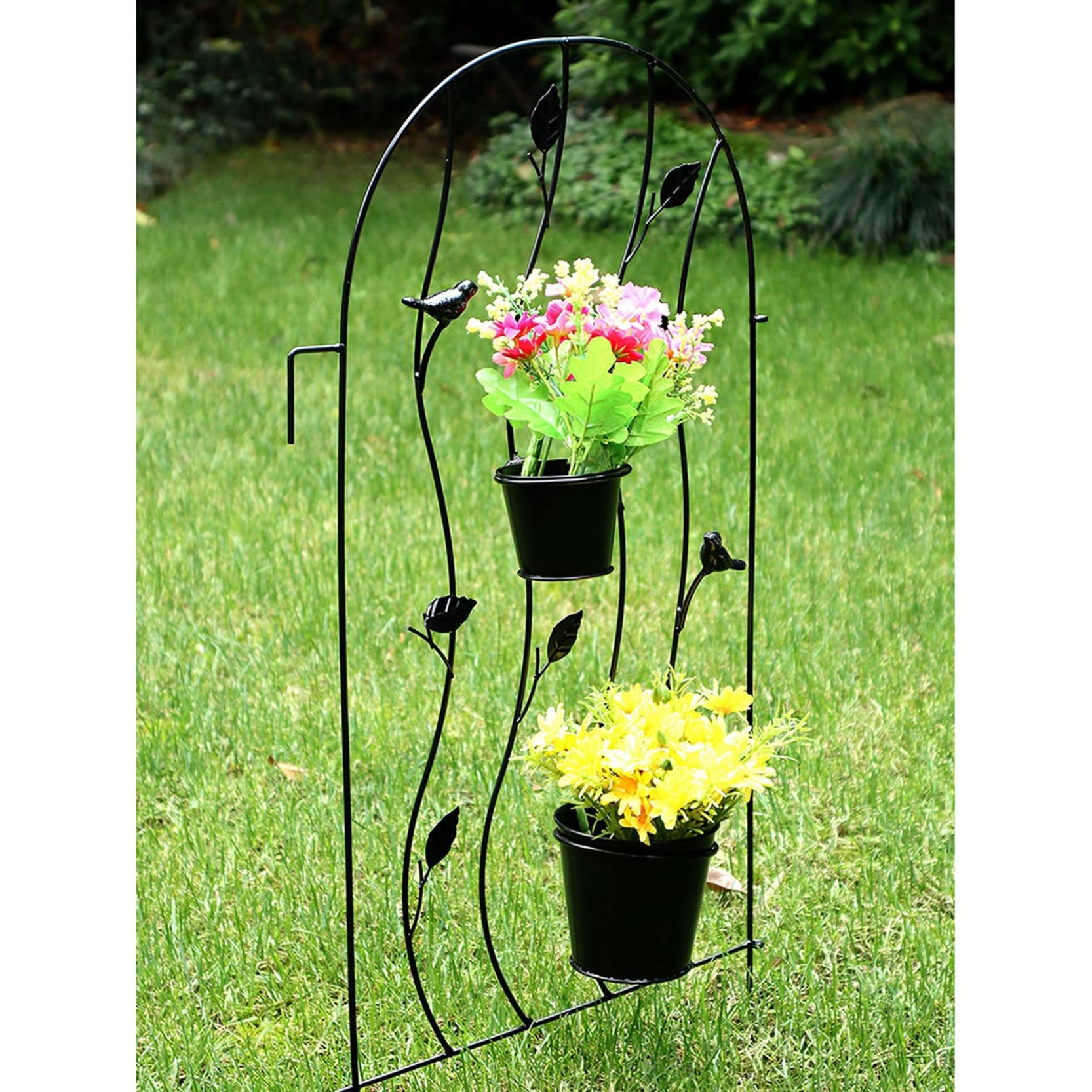 ZYFA Beetzaun Beetbegrenzung aus Metall Rankhilfe Gartenzaun Rankgitter Garten Gartenstecker Gartenpfähle Rasenkanten Gartenzäune Pflanzenstützen für Gartendeko,Deko Für Kletterpflanzen,Dekozaun
