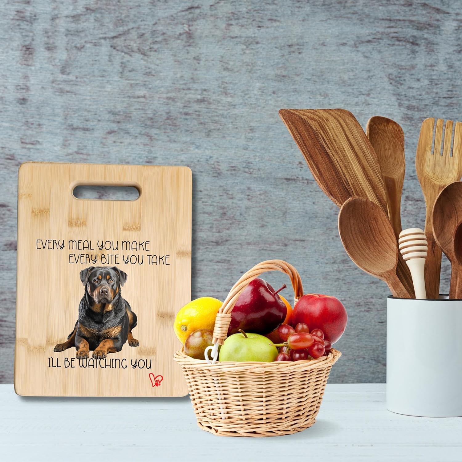 Rottweiler Cutting Board and Stickers - Perfect Rottie Gifts - Unique Gifts for Rott Lovers by Leann Michael (Rottweilers)