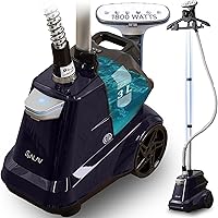 SALAV X3A Heavy Duty Commercial Garment Steamer, 1800W Powerful Steam, 3L Tank, Foot Pedals, 70" Height, Navy