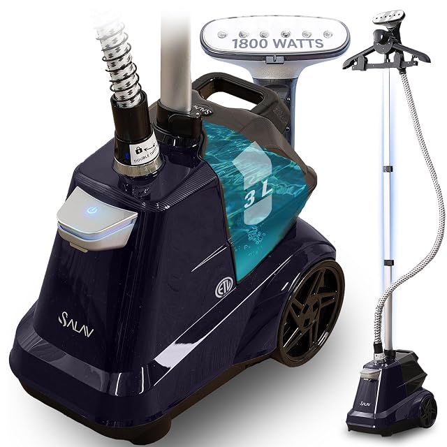 SALAV Heavy Duty Commercial Full-Size Garment Steamer with Foot Pedals and Extra Large 3L 101 5 oz Water