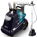 SALAV Heavy Duty Commercial Full-Size Garment Steamer with Foot Pedals and Extra Large 3L (101.5 oz) Water Tank, 1800 watts of Poweful Steam (Navy)