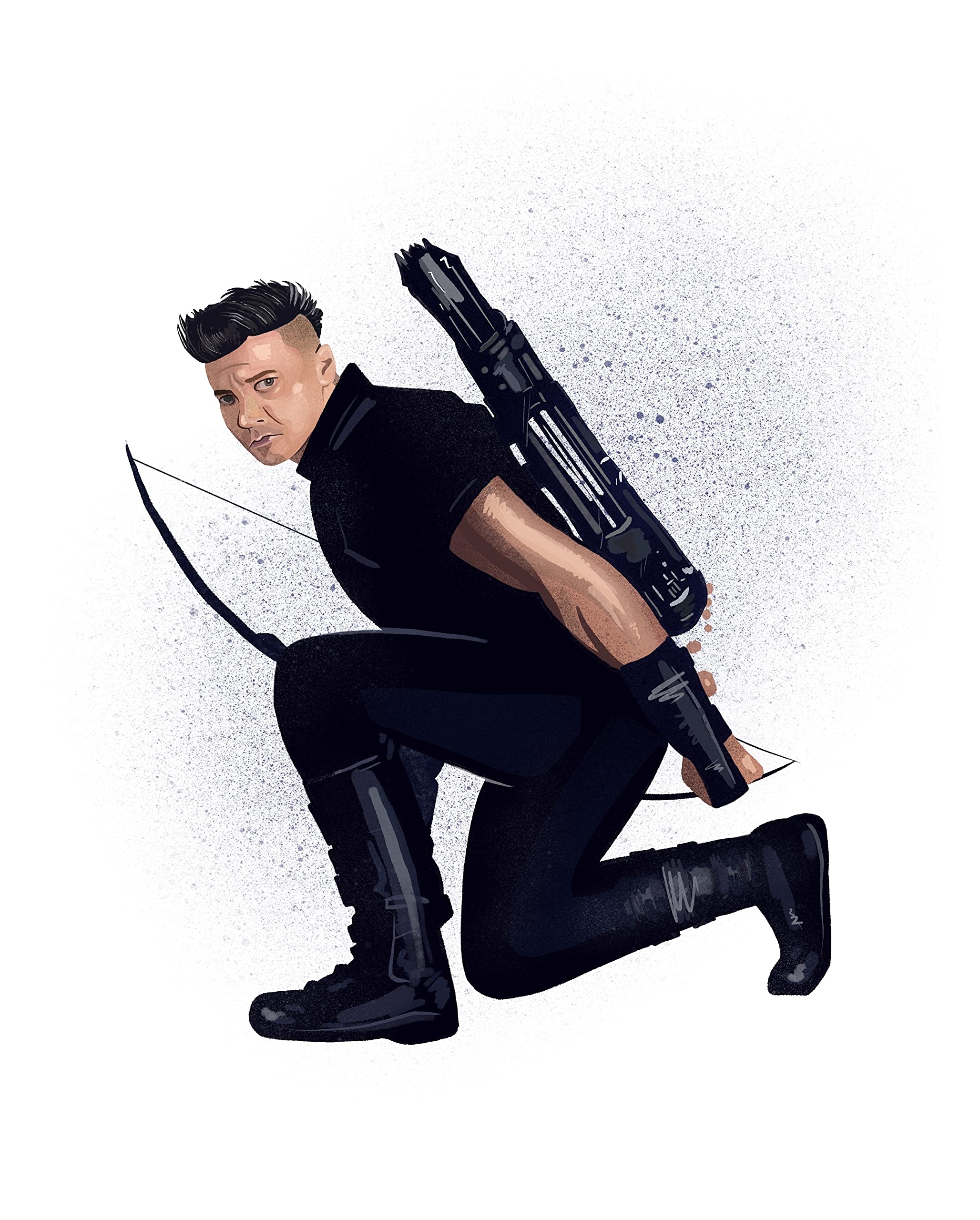 Hawkeye Poster - Clint Barton Wall Print - Modern Home Decor - Superhero Poster for Bedroom - Gift Idea (Concept art style, 8x10)