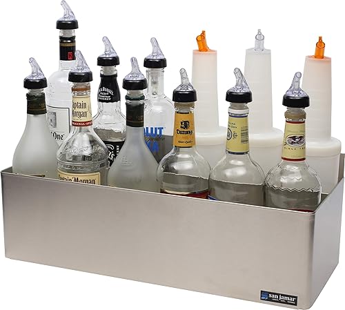 Miniatura 4 de San Jamar Rieles de velocidad dobles con capacidad de 10 cuartos de galón para cocina, bar y restaurantes, acero inoxidable, 10 cuartos de galón,