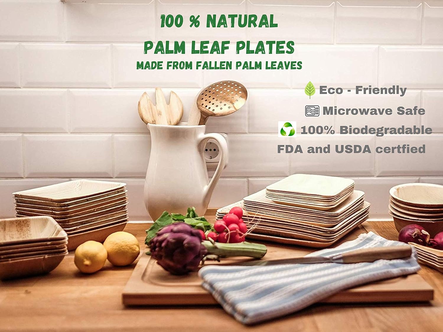 Charity Leaf 8" Square Palm Leaf Plates (50-pack) | Eco-friendly, Heavy Duty | For Parties, Weddings, BBQs & Catering - Image 7