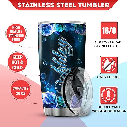 Miniatura 7 de Vaso personalizado lindo delfín regalo para niñas, luna, flor, delfines, mar, océano, animal taza de café con tapa, taza de viaje aislada de acero