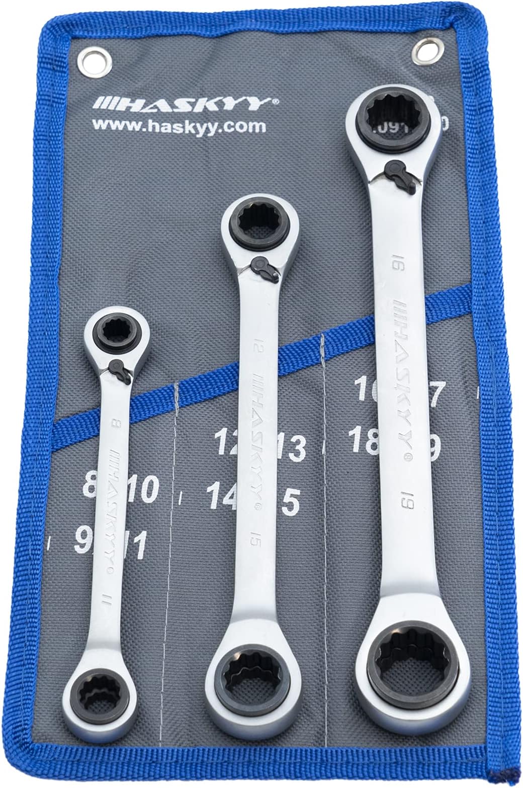 KS Tools 503.4868 GEARplus Gelenk-Ratschenringmaulschlüssel-Satz, 18