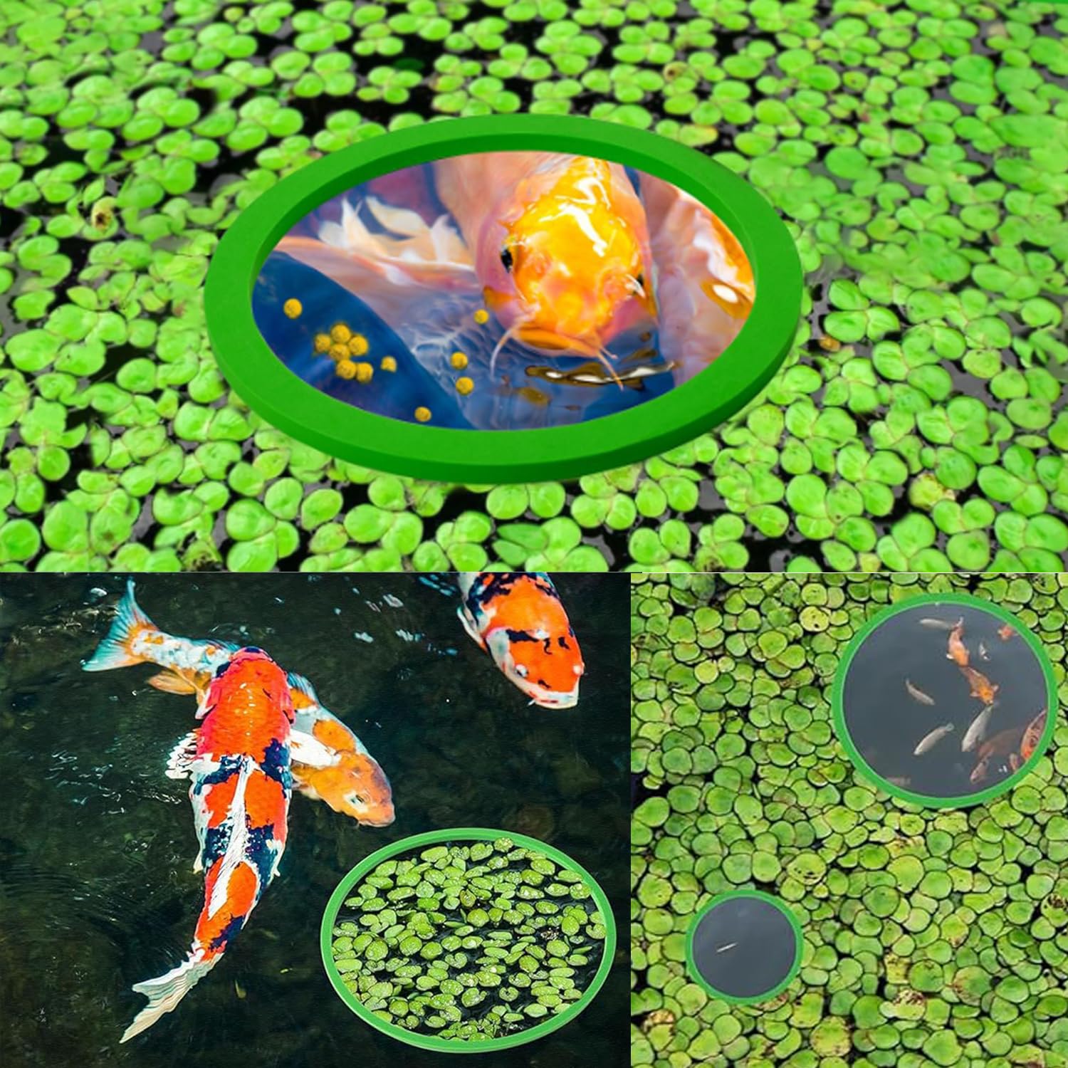 Anelli Di Piante Galleggianti 10 Pezzi, Anello Galleggiante Rotondo Per Acquario, Recinto Per Piante Galleggianti Per Pesci Rossi Tartarughe Nero e Verde