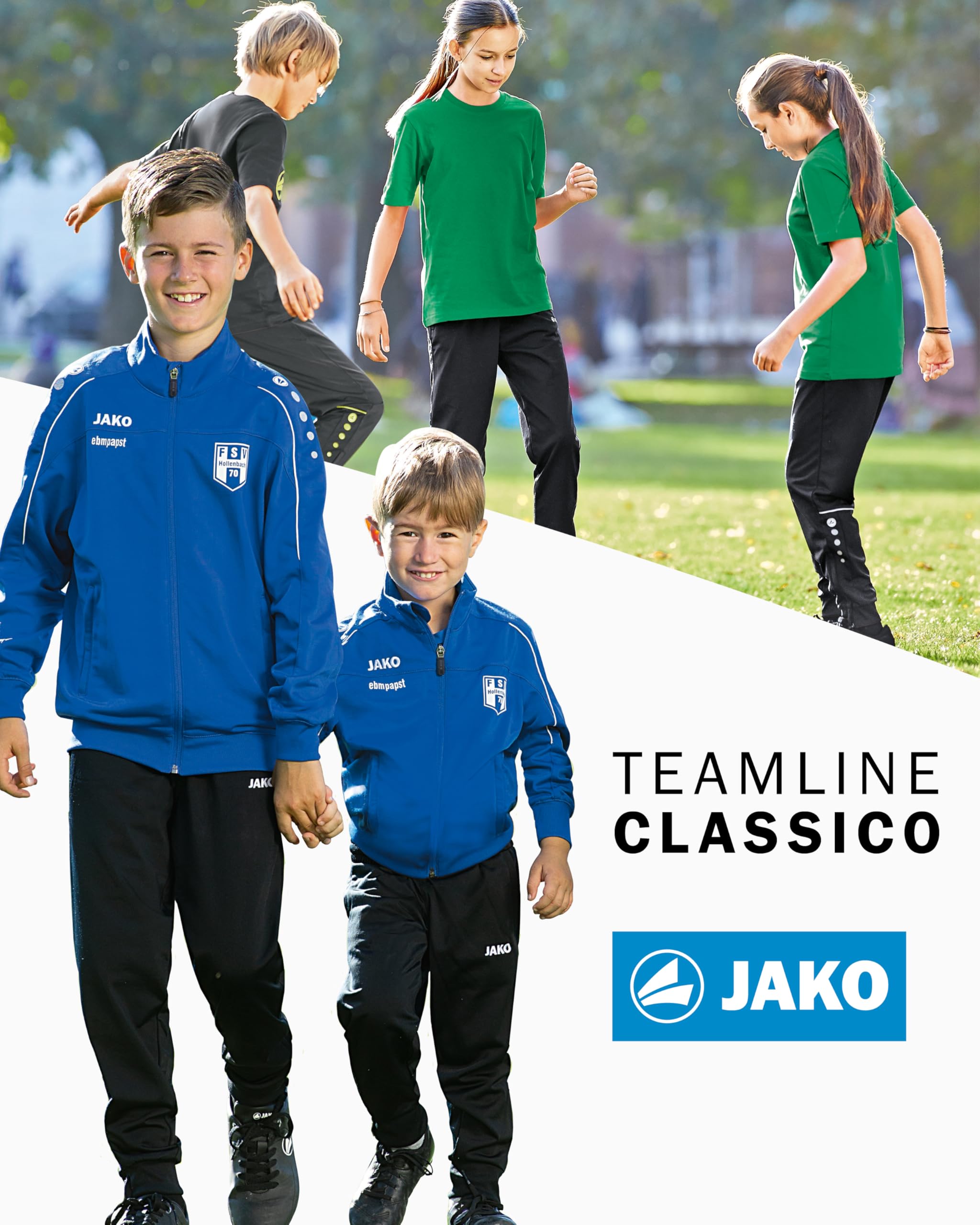 Jako Trainingshose Kinder Classico I Klassische Sporthose Jungen & für Mädchen I Mit Reißverschluss & Rippeinsatz am Beinabschluss - 3