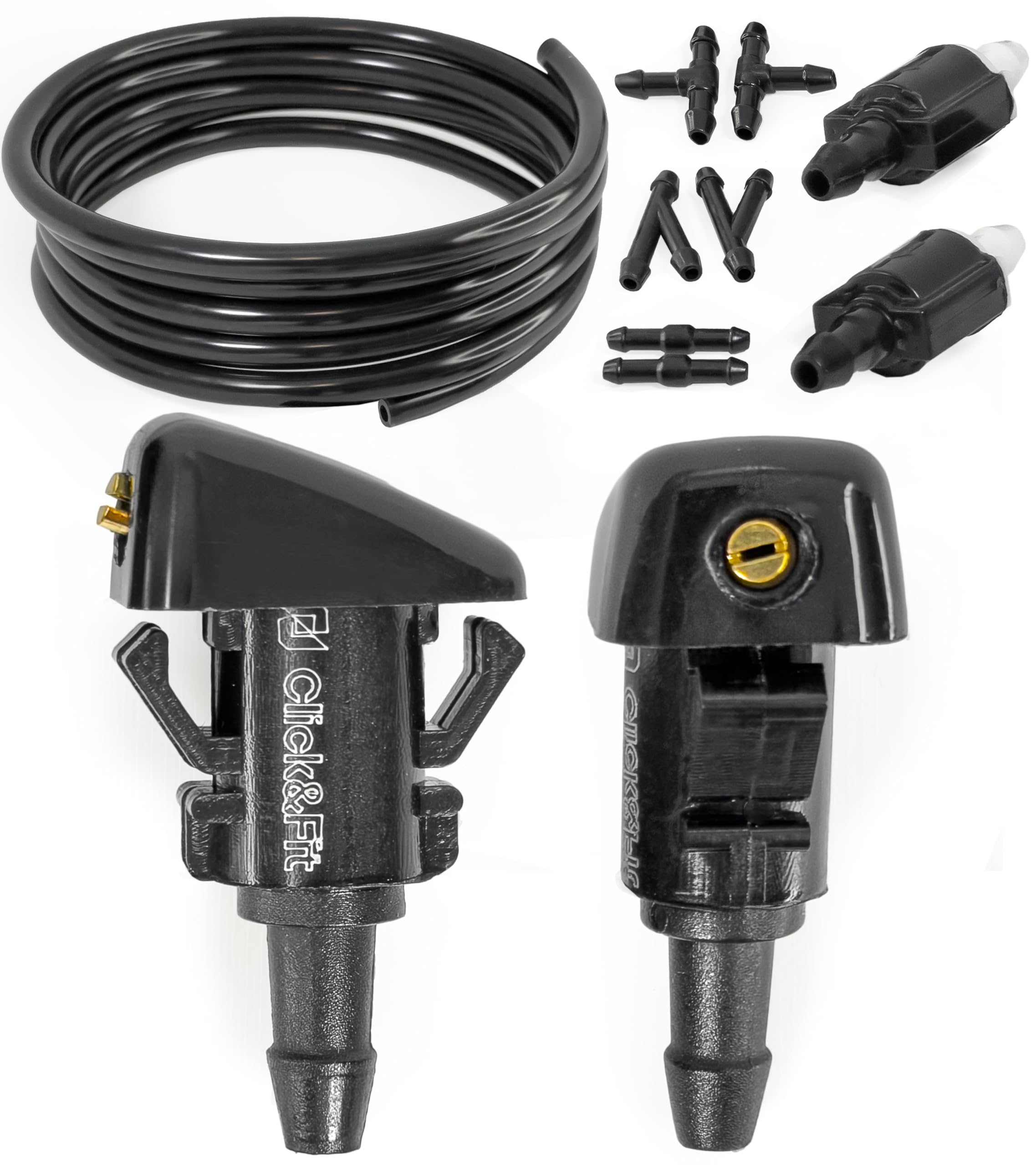 Click&Fit Adj zestaw naprawczy dysz spryskiwaczy przedniej szyby kompatybilny z Jeep Grand Cherokee Compass Patriot, Chrysler 300 Cruiser, Dodge Journey Caliber Avenger Charger 2005-2016 - zawory