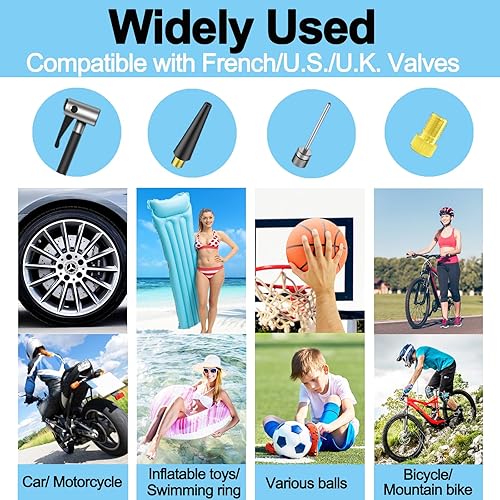 Miniatura 8 de Bomba de aire portátil para neumáticos de automóvil, batería recargable de 6000 mAh, bomba de neumáticos de bicicleta inalámbrica con calibre