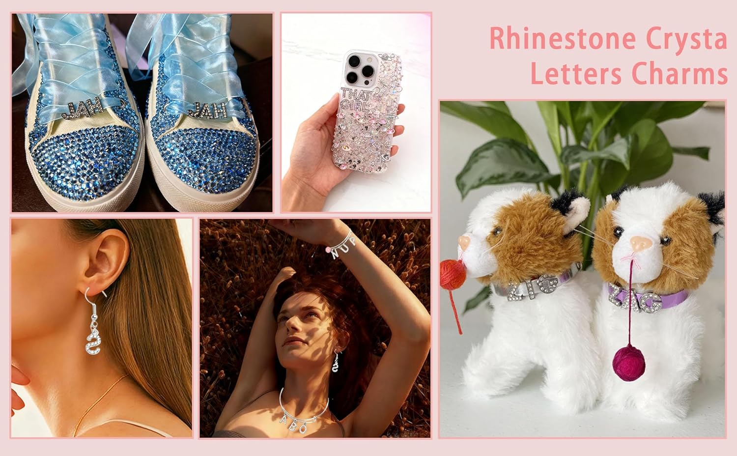 PAMIR TONG 208pcs A-Z 14mm Full Crystal Rhinestones Alphabet Letters Pendants Jump Rings for DIY Bracelets, Necklace, Jewelry Making Crafts Charms - Image 6