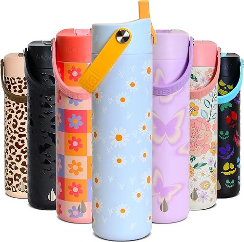 Miniatura 65 de Elemental Botella de agua aislada de 40 onzas con pajilla, botellas de agua con núcleo de acero inoxidable 100% a prueba de fugas para viajes,