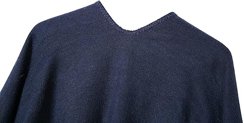 Miniatura 4 de Chal de punto para mujer, a cuadros, con parte delantera abierta, tipo poncho, tipo capa envolvente