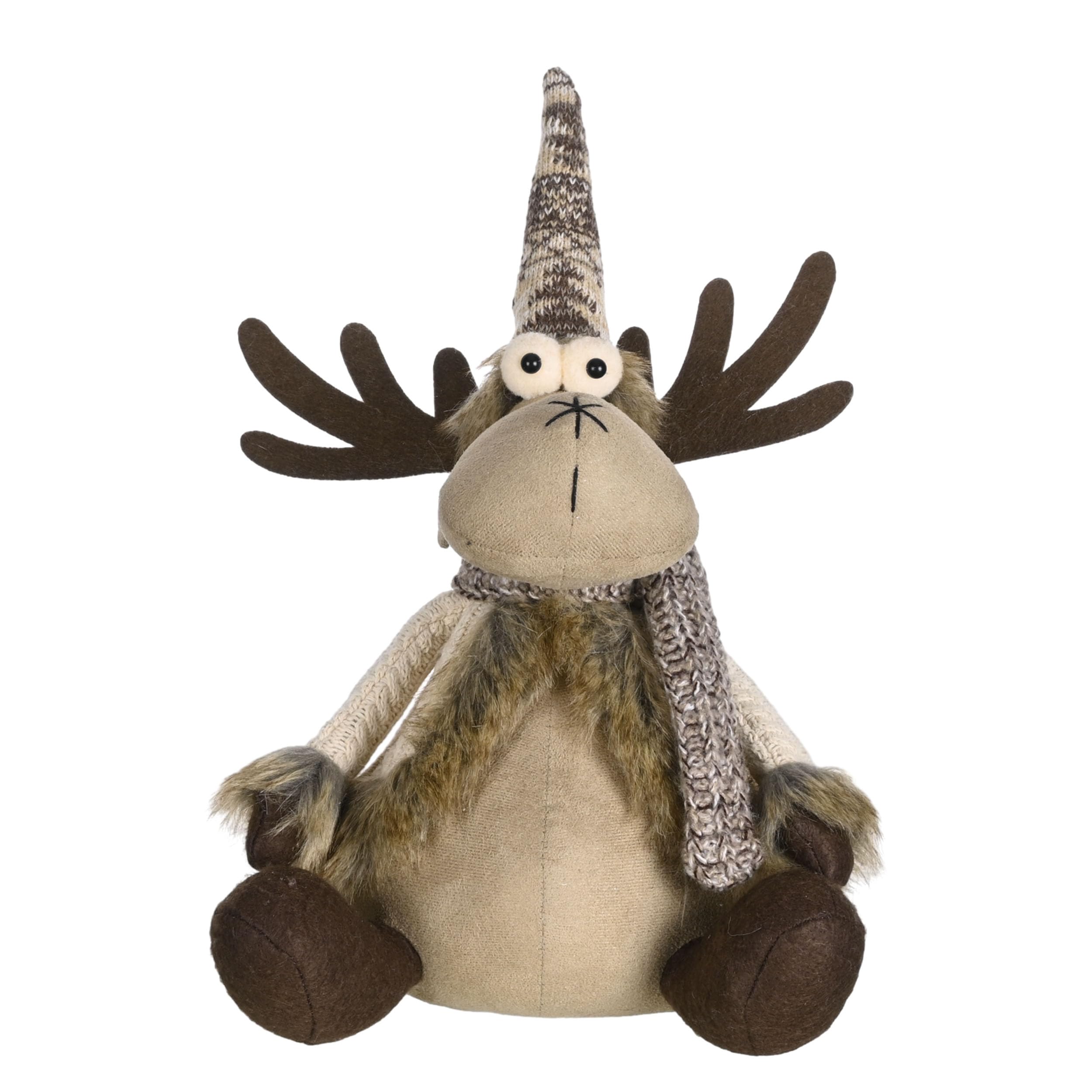 Valery Madelyn Christmas Reindeer Decorations,Reindeer Felt Figurine, Bronze Moose Ornaments, Table Mantel Decorations, Bronze Sitting Decorations 35cm