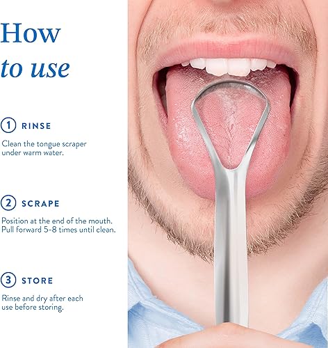 Miniatura 46 de BASIC CONCEPTS Raspador de lengua (2 paquetes) doble cabezal de raspado, reduce el mal aliento (estuches de viaje incluidos), limpiadores de lengua