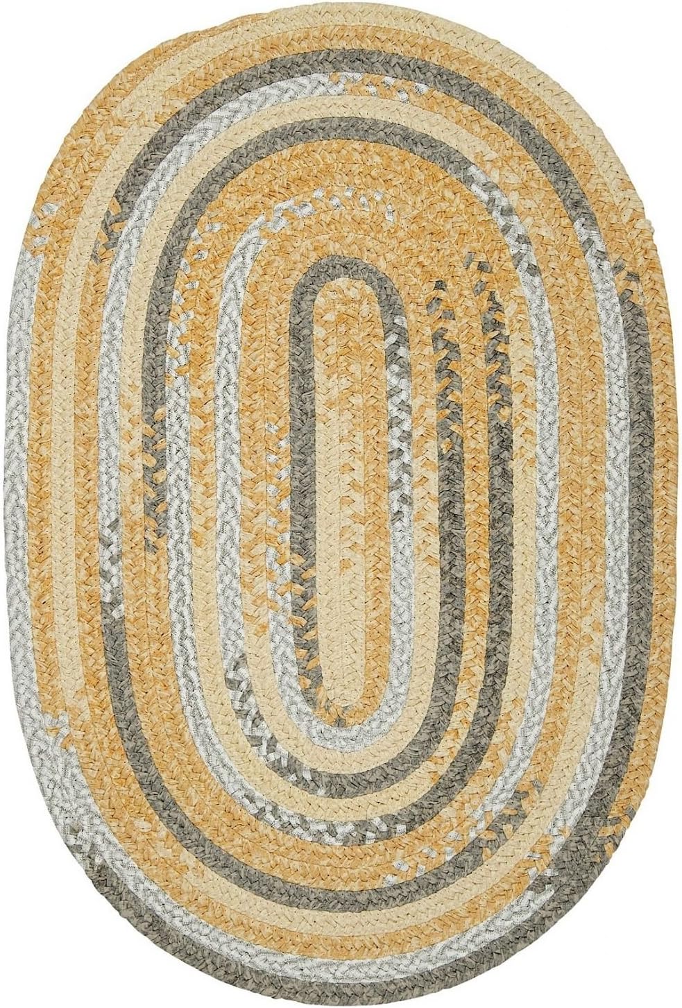 Colonial Mills Braided Oval Area Rug 2'x3' YellowGray Rag