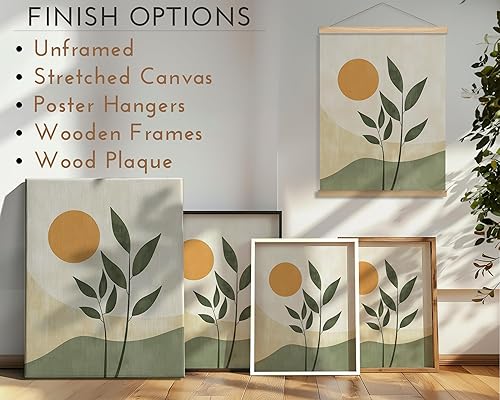 Miniatura 3 de Elarta Decoración abstracta para pared, obra de arte verde salvia, arte de pared moderno de mediados de siglo para dormitorio, arte de pared