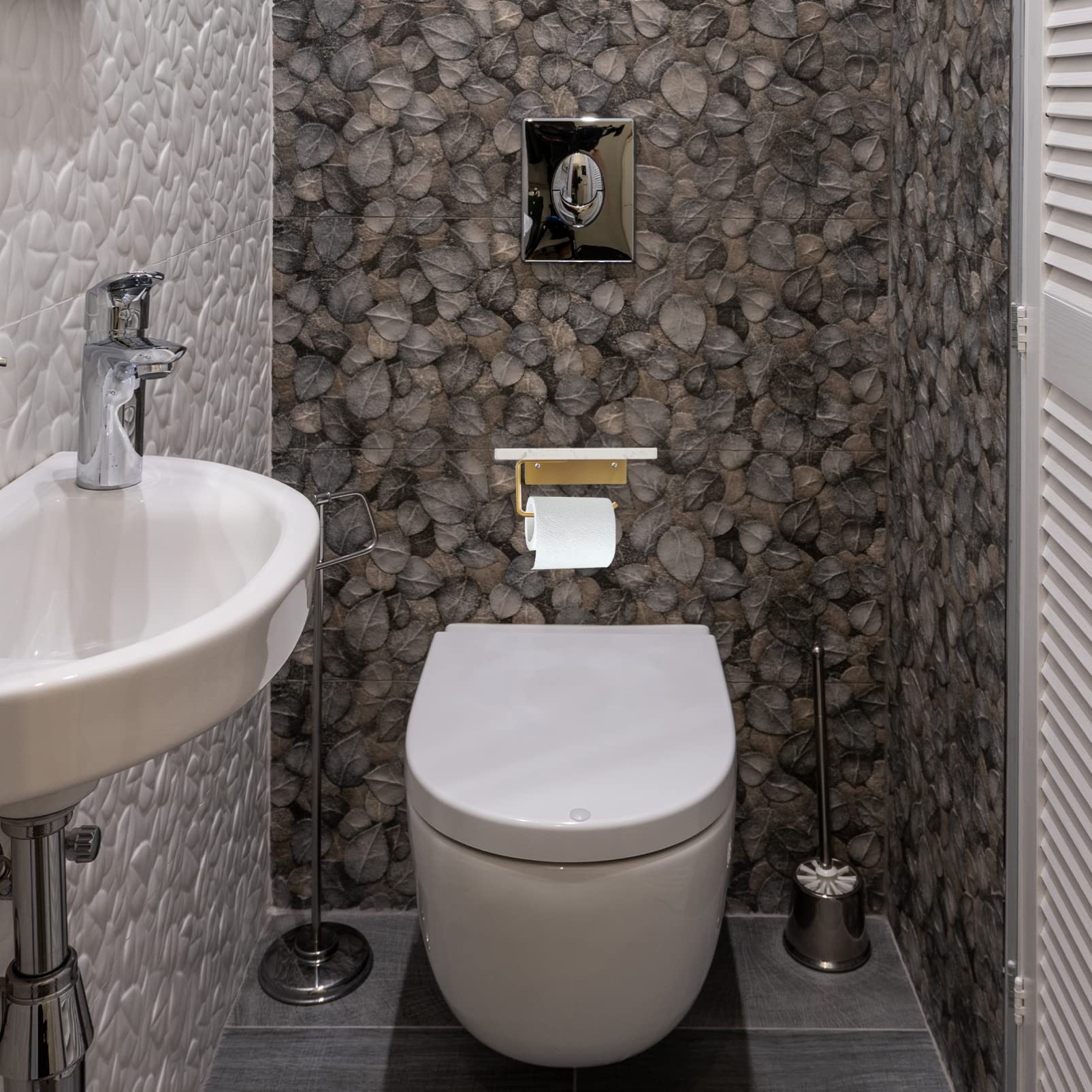 Portarrollos de Papel Higiénico de Mármol Blanco para Pared