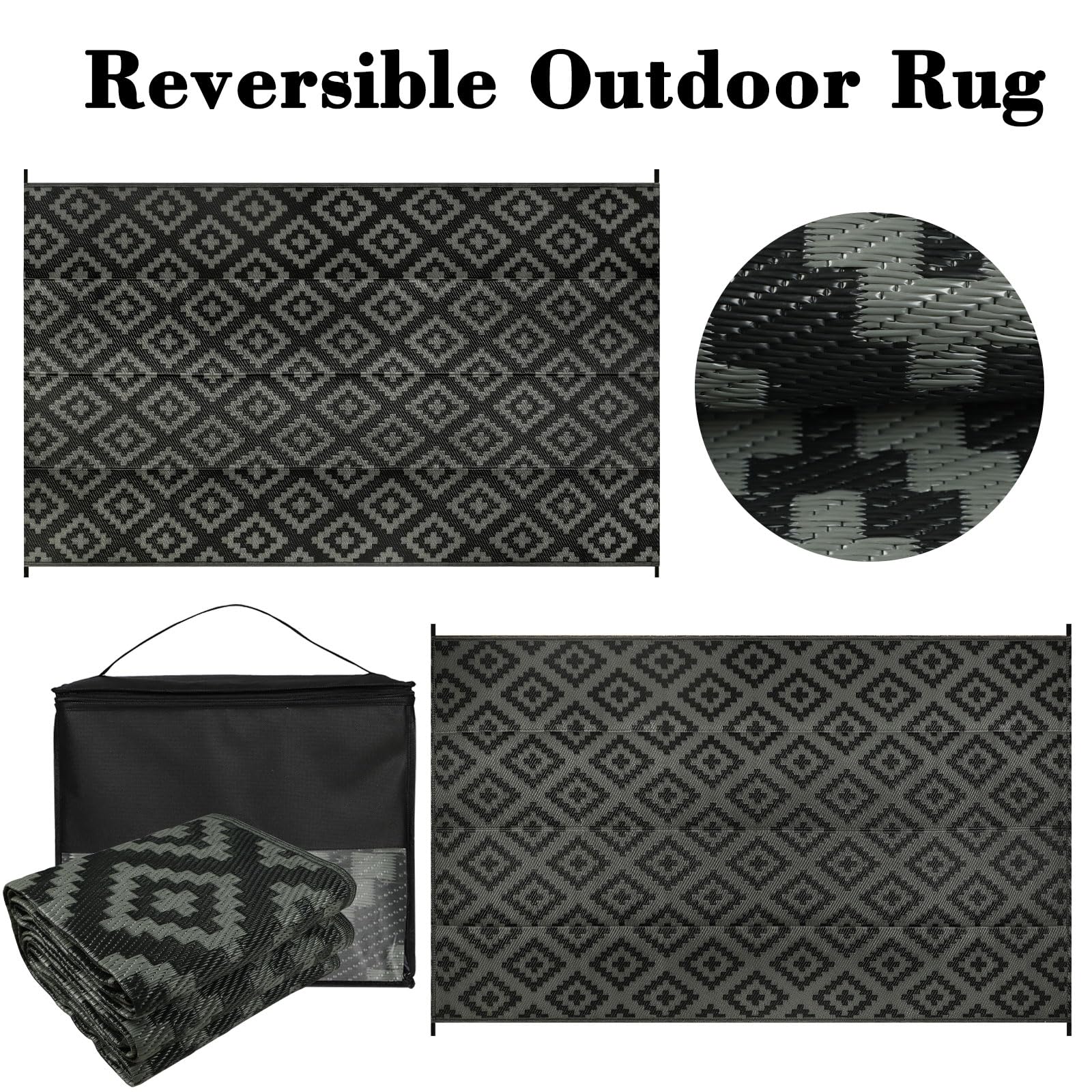 Homcomodar Outdoor tapijt, weerbestendig, 180 x 270 cm, outdoor tapijt