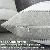 Vista 45 de AmHoo - Juego de 2 fundas de almohada decorativas para casa de campo, a rayas y a cuadros, juego de fundas de almohada de algodón y lino para sofá